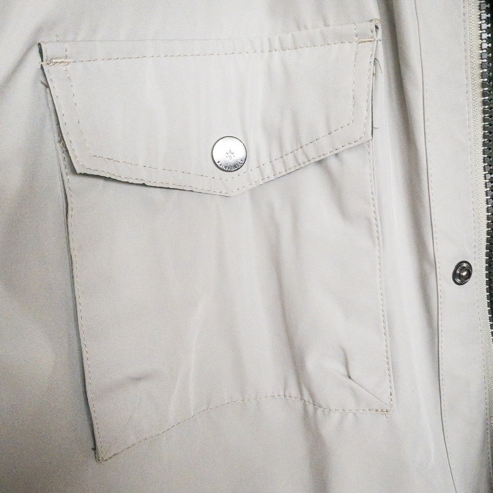 Rainforest Field Jacket Mens L Tan Full Zip Snap Utility Polyester Coat - Picture 9 of 16